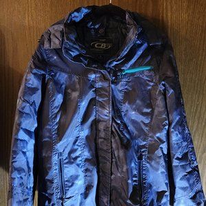 CB Sports Snowboard Jacket Navy and Black Cloudy Pattern Size Small